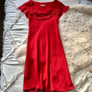 Valentine red, Dress Barn, knee length flutter sleeve dress, size 6